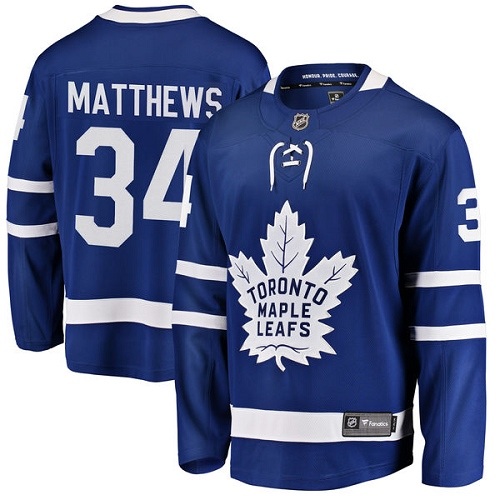 Herren Toronto Maple Leafs Eishockey Trikot Auston Matthews #34 Breakaway Königsblau Fanatics Branded Heim